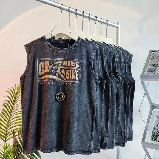 Go Ride a Bike oversized Tank top 100% cotton