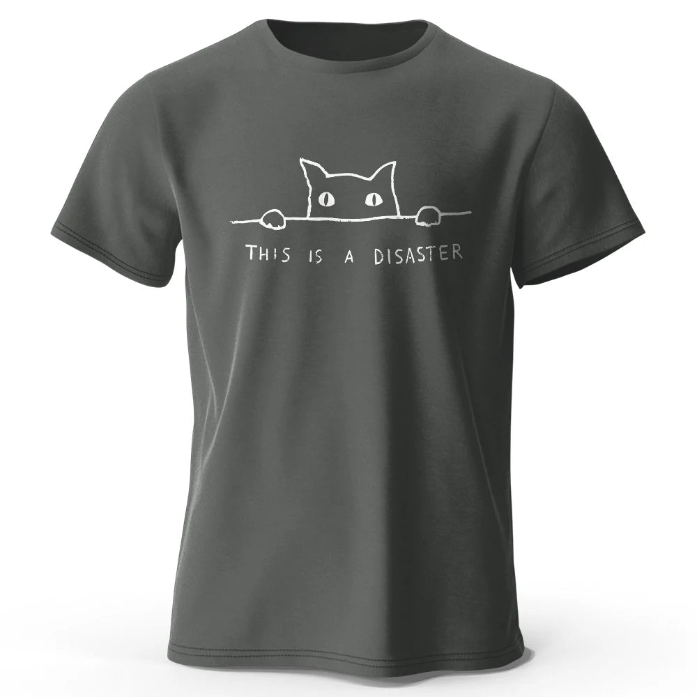 Minimalist Line Art Cat 100% Cotton Unisex T-Shirt