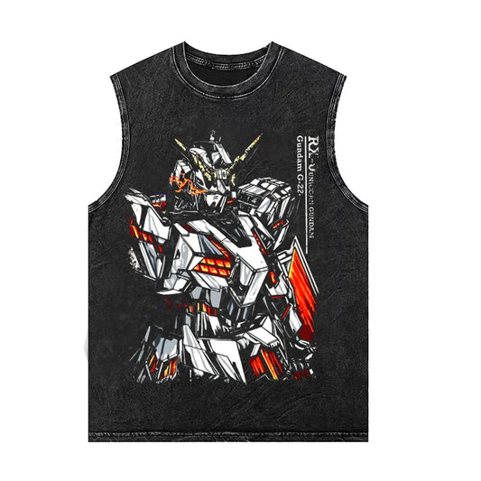 New Anime Gundam oversized Tank top 100% cotton