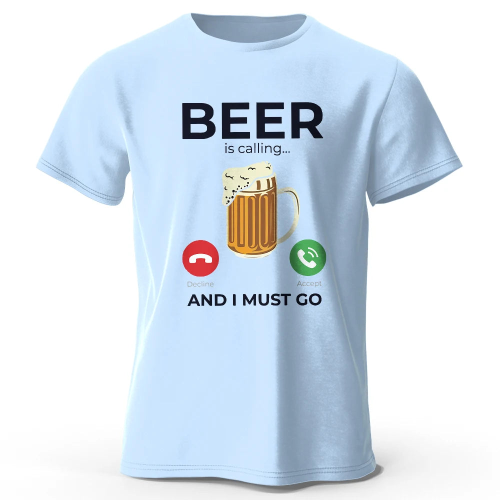 Beer Is Calling – Oversized Unisex Cotton T-Shirt