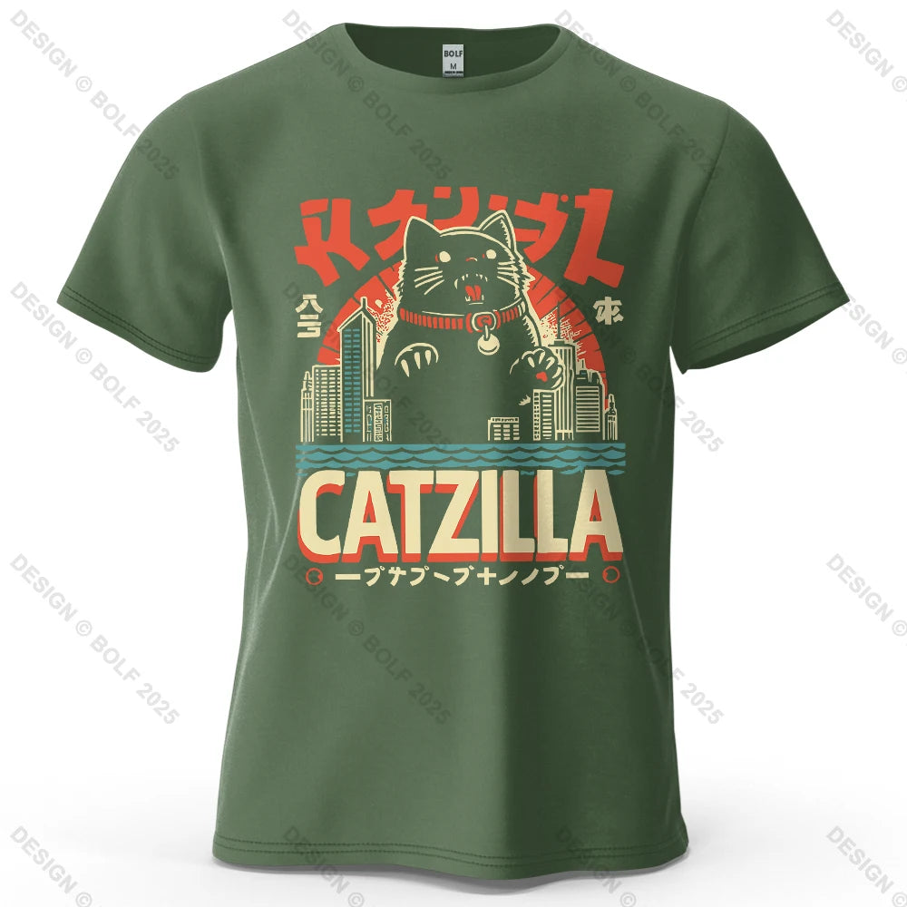 Catzilla – Oversized Unisex Cotton T-Shirt
