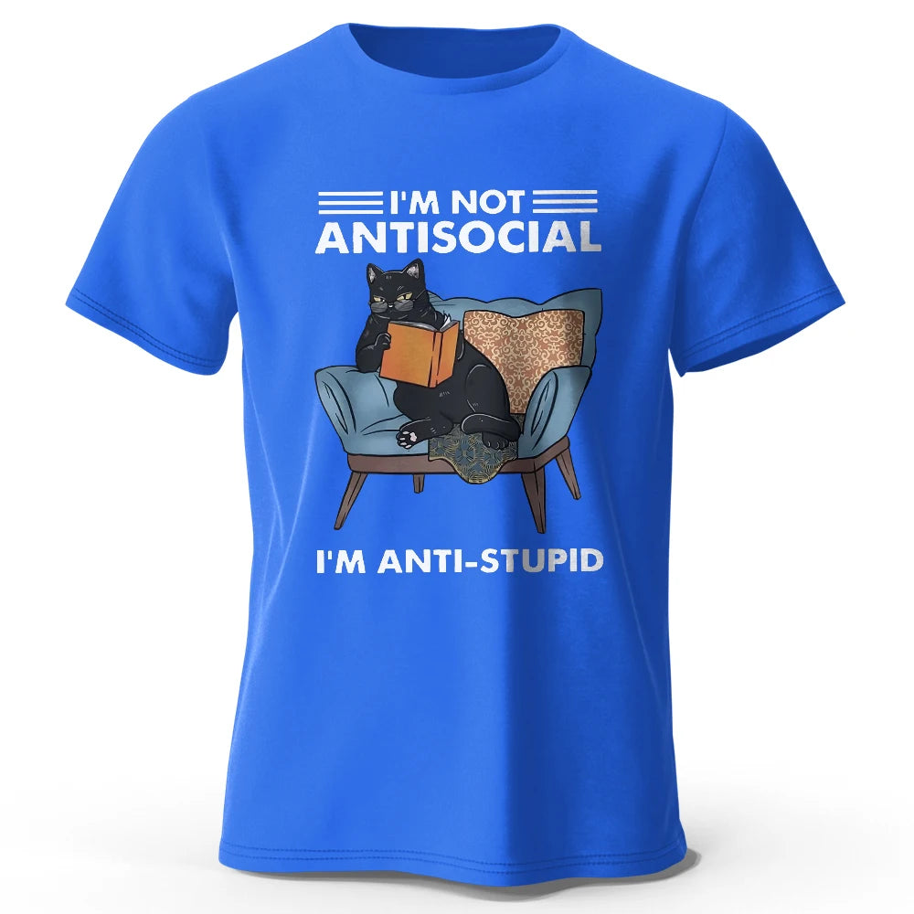 I Am Not Anti Social – Oversized Unisex Cotton T-Shirt