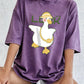 A Cute Duck Carrying A Small Bag Cotton Washed T-Shirts Womens