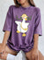 A Cute Duck Carrying A Small Bag Cotton Washed T-Shirts Womens