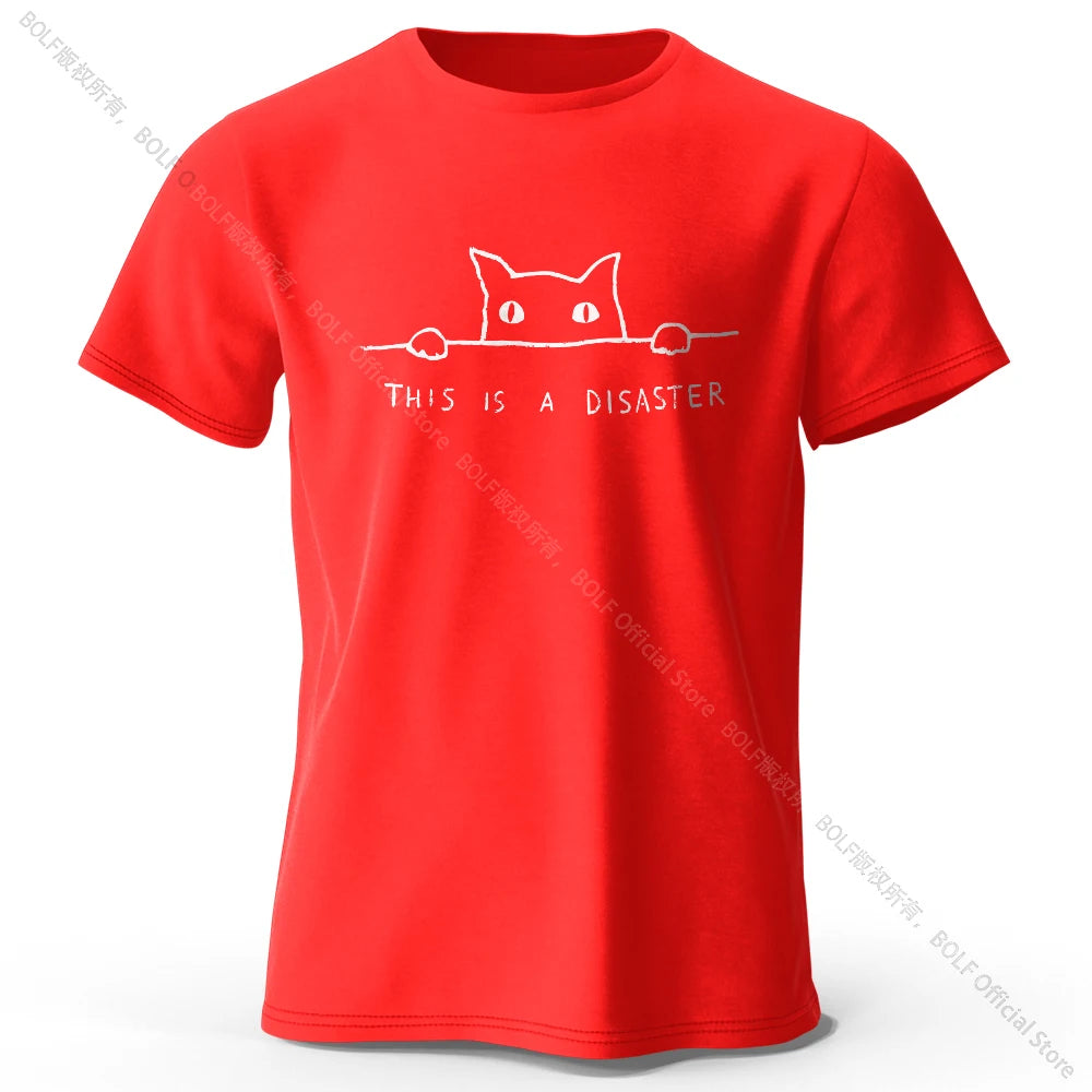 Minimalist Line Art Cat 100% Cotton Unisex T-Shirt