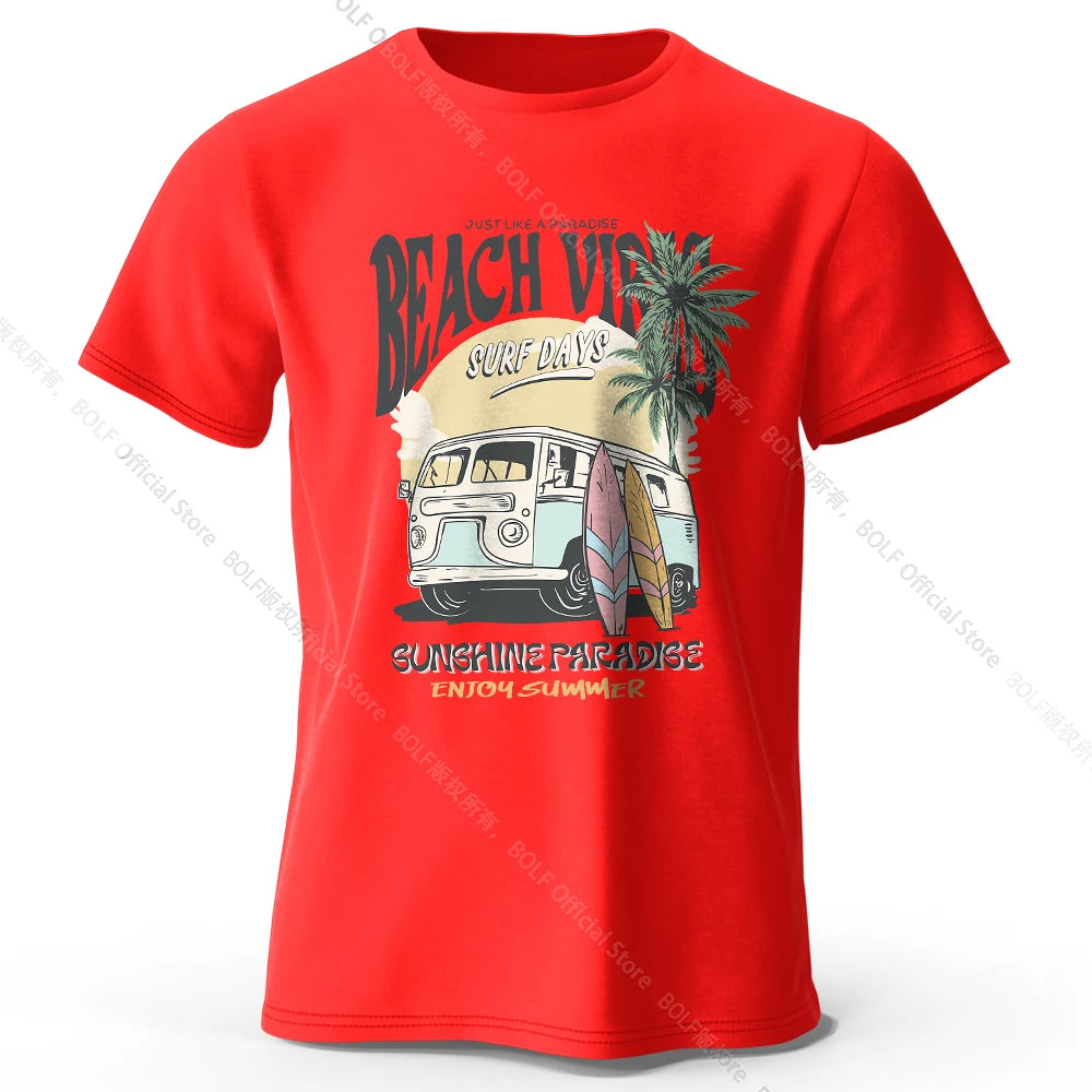 Vintage Vacation Badge – 100% Cotton Unisex T-Shirt