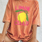 Limon Cello La Dolce Vita Prints Washed T-Shirt Women Cotton Oversize