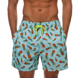 Pineapple Mens Shorts Beach Quick Dry Printing Swimsuit Mesh Liner
