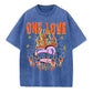 One Love Printing Washed T-Shirt Womens Hip Hop Cotton T Shirts Crewneck Oversized Acid Wash Tops Summer Casual Womans Clothes