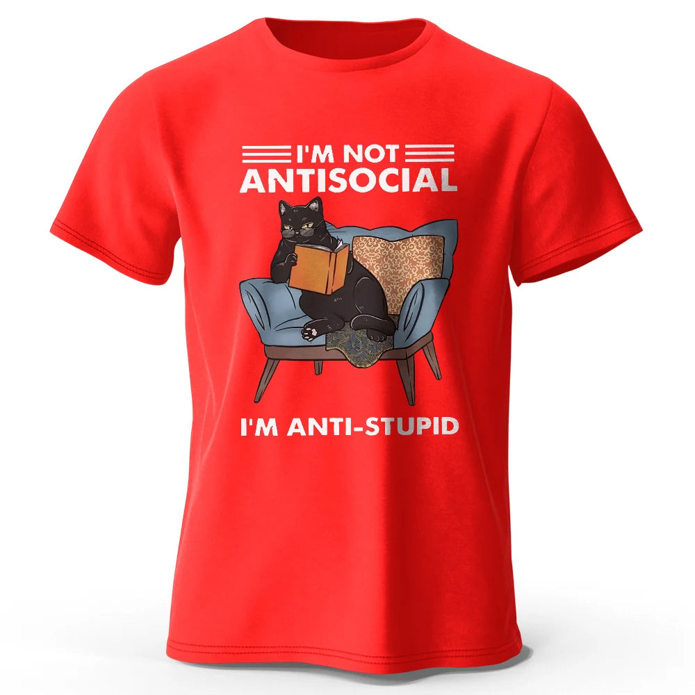 I Am Not Anti Social – Oversized Unisex Cotton T-Shirt