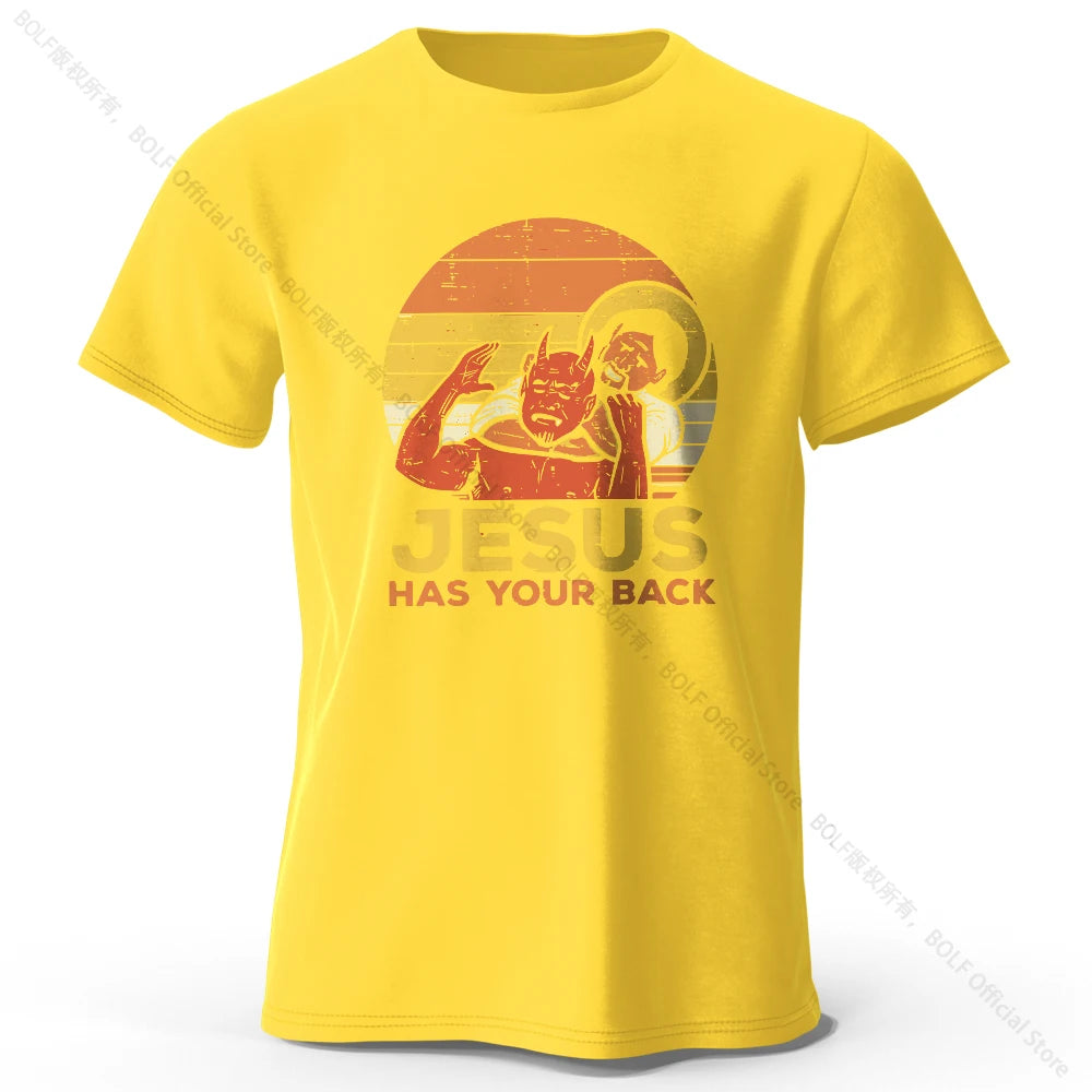 Funny Jesus Printed 100% Cotton T-Shirt