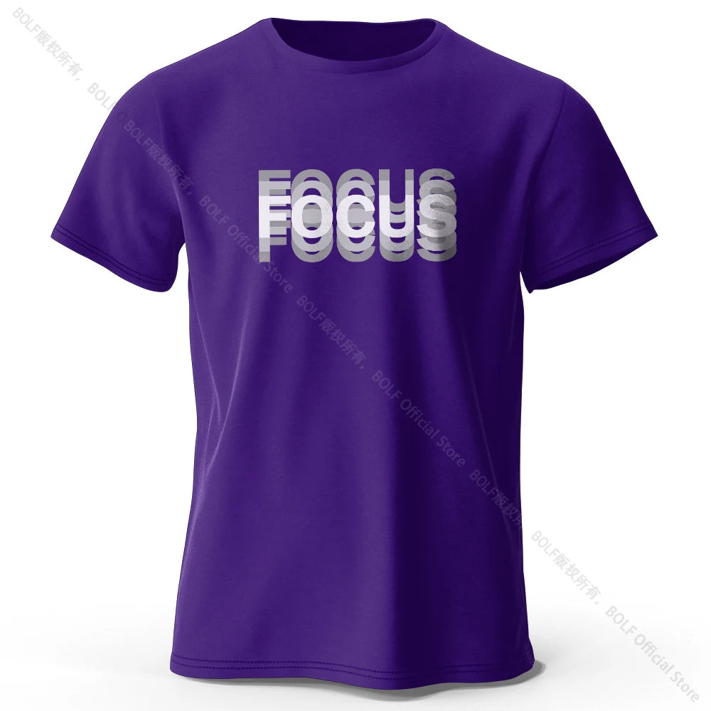 Focus Letter Minimalist 100% Cotton T-Shirt