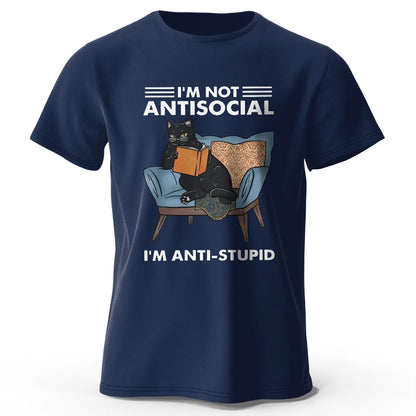 I Am Not Anti Social – Oversized Unisex Cotton T-Shirt