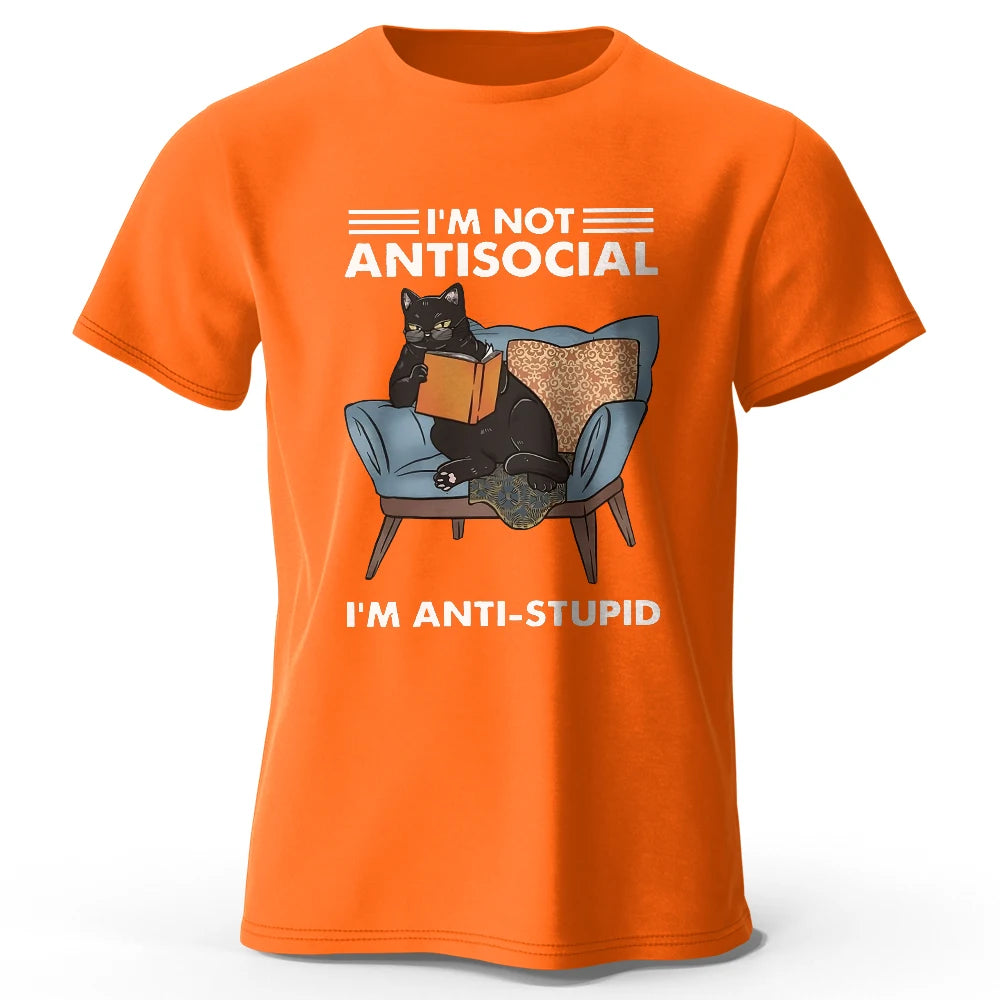 I Am Not Anti Social – Oversized Unisex Cotton T-Shirt