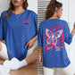Graphic & Letter Print Crew Neck Women's Cotton T-Shirt Plus Size
