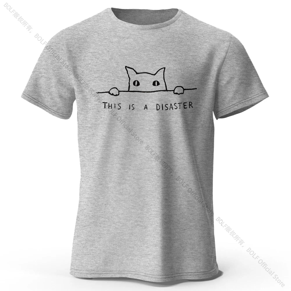 Minimalist Line Art Cat 100% Cotton Unisex T-Shirt