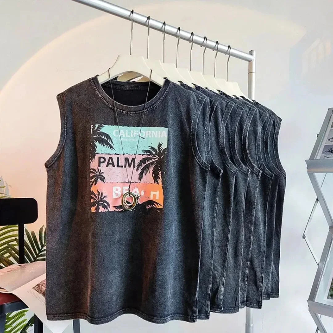 California Palm Beach oversized Tank top 100% cotton