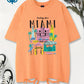 Greetings From Miami Women's Cotton Washed T-Shirt Oversized