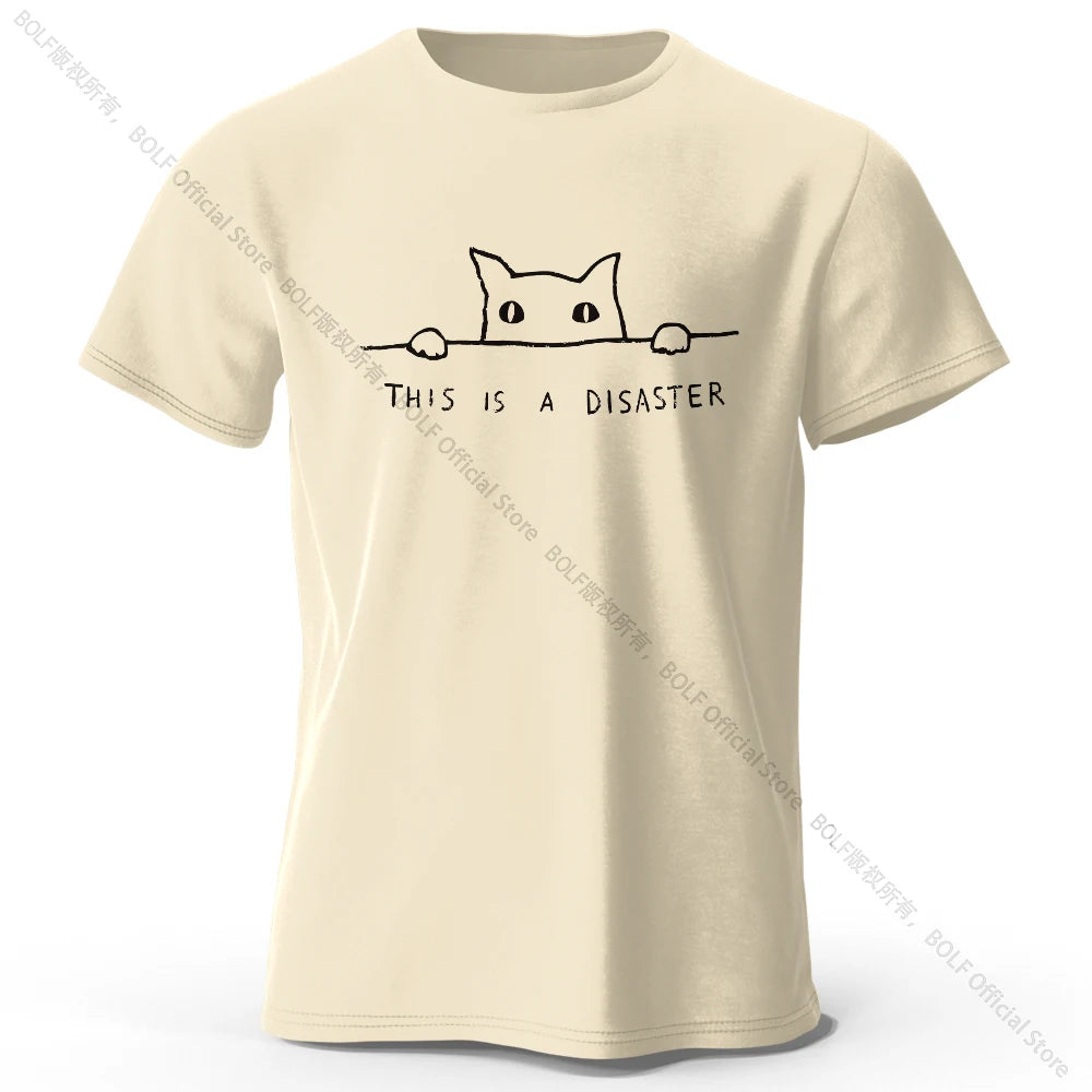 Minimalist Line Art Cat 100% Cotton Unisex T-Shirt