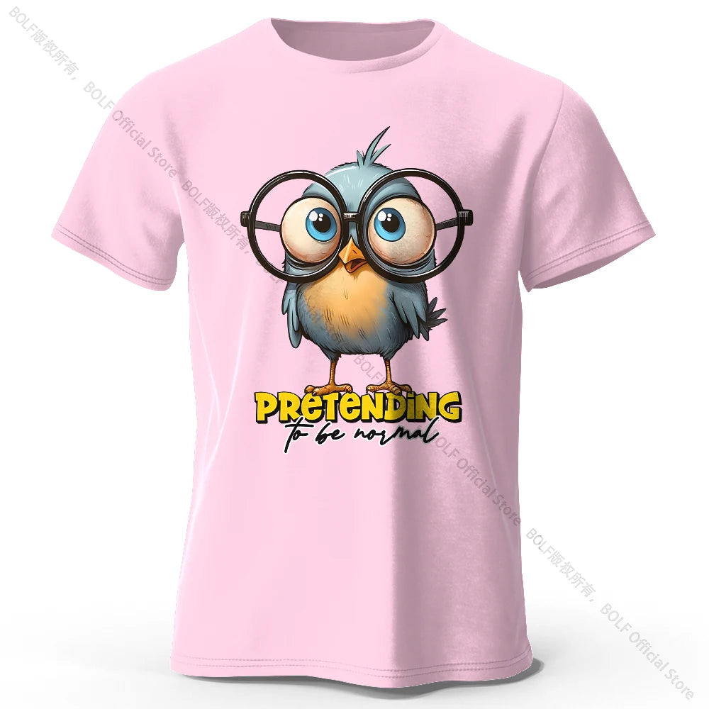 Whimsical Cartoon Bird – 100% Cotton Unisex T-Shirt