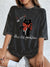 I'll Finish Them Black Cat Women's Cotton Washed T-Shirt Oversized