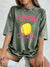 Limon Cello La Dolce Vita Prints Washed T-Shirt Women Cotton Oversize