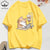 100% Cotton Womens T-Shirts Summer Work Cats That Cannot Do Without Coffee Prints T Shirt Soft Loose O-Neck Tops Basic Clothes