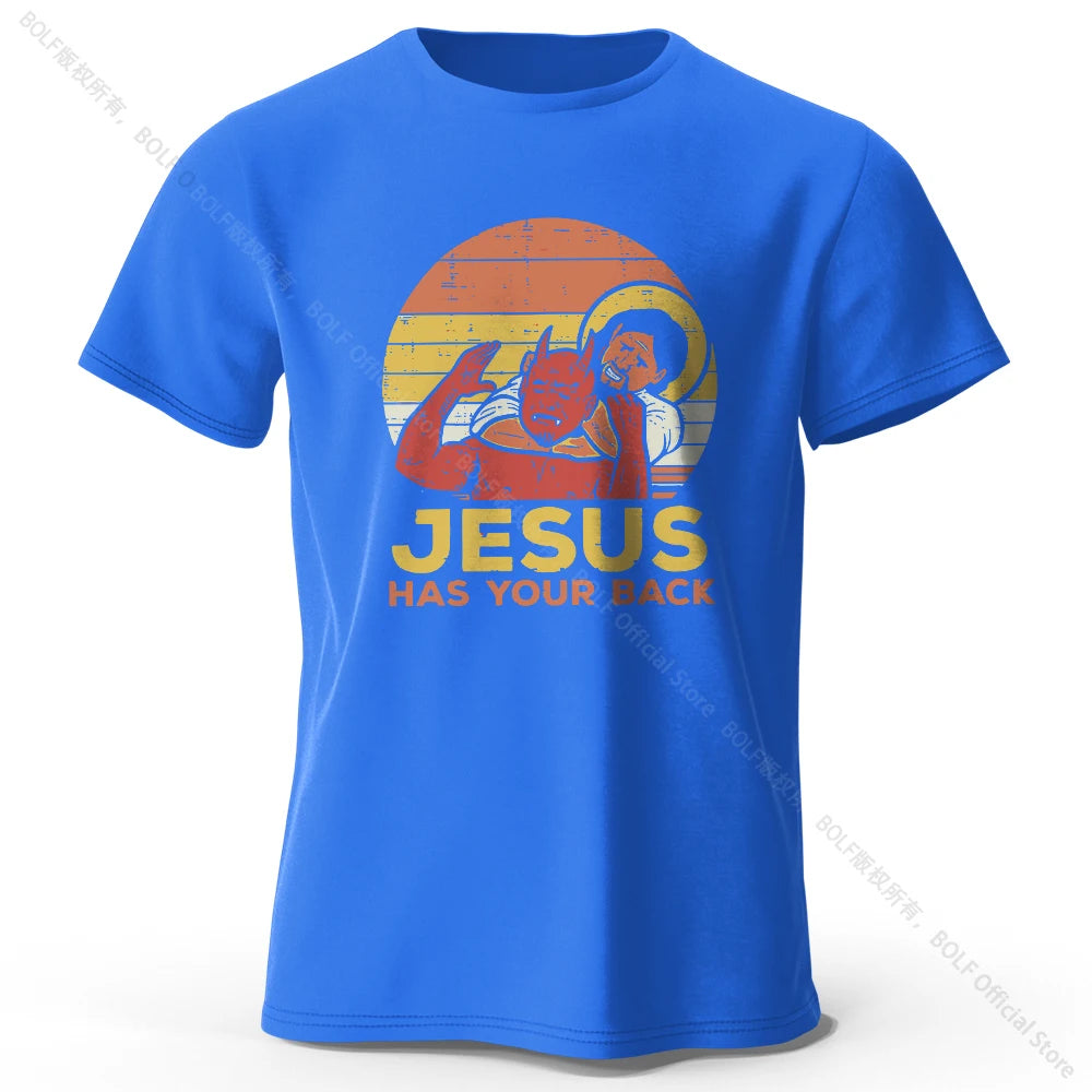 Funny Jesus Printed 100% Cotton T-Shirt