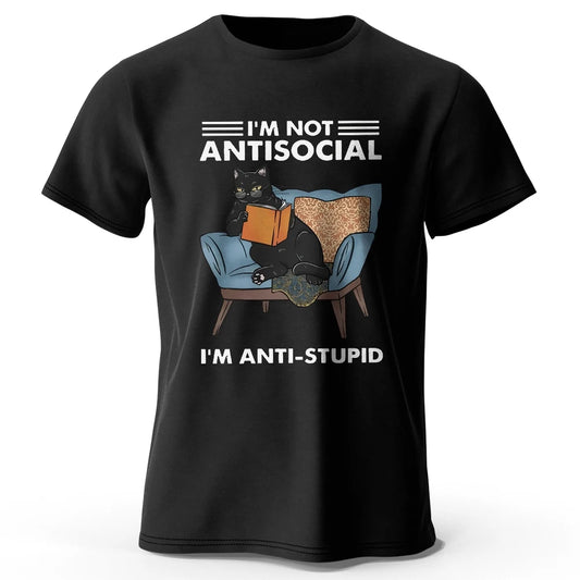 I Am Not Anti Social – Oversized Unisex Cotton T-Shirt