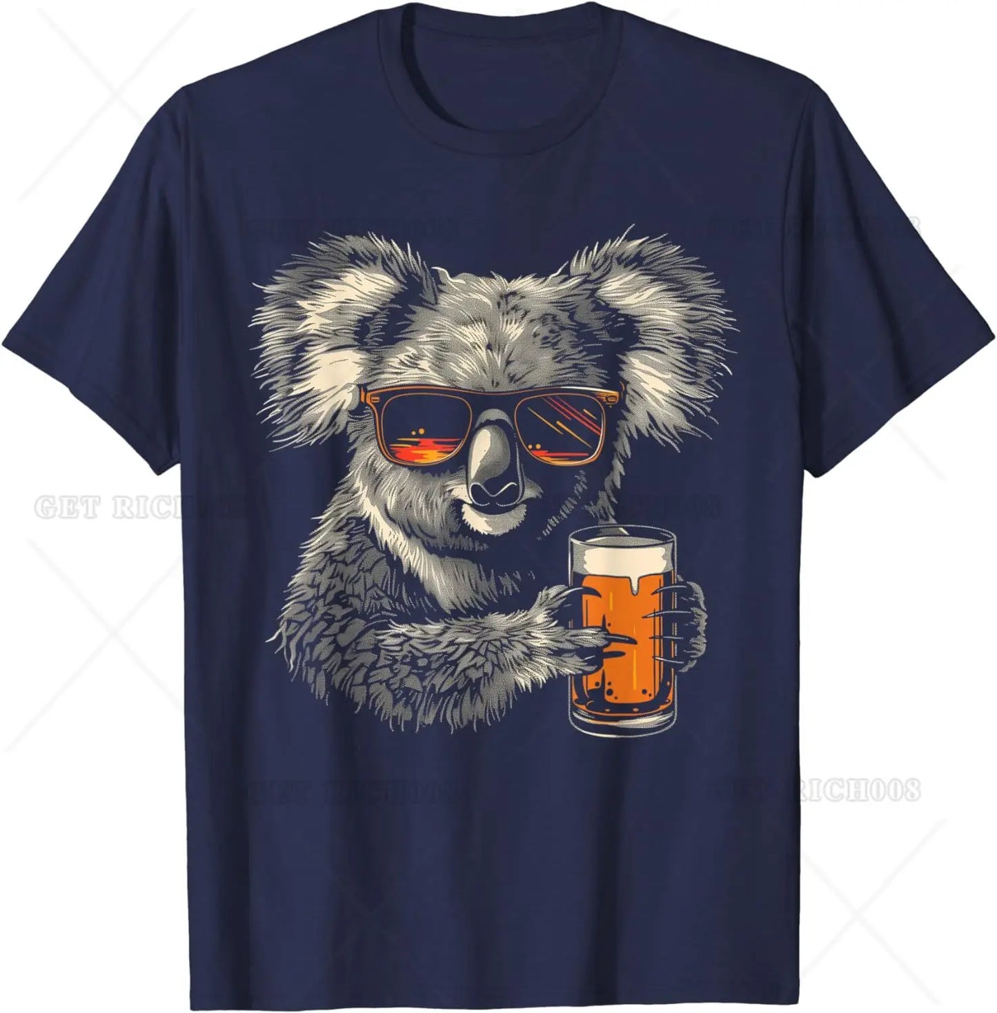 Australia Day Koala Bear Drinking T-Shirt - Funny Cotton