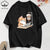 100% Cotton Womens T-Shirts Summer Work Cats That Cannot Do Without Coffee Prints T Shirt Soft Loose O-Neck Tops Basic Clothes