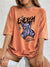 Energy Cute Bear Cotton Washed T-Shirt Womens