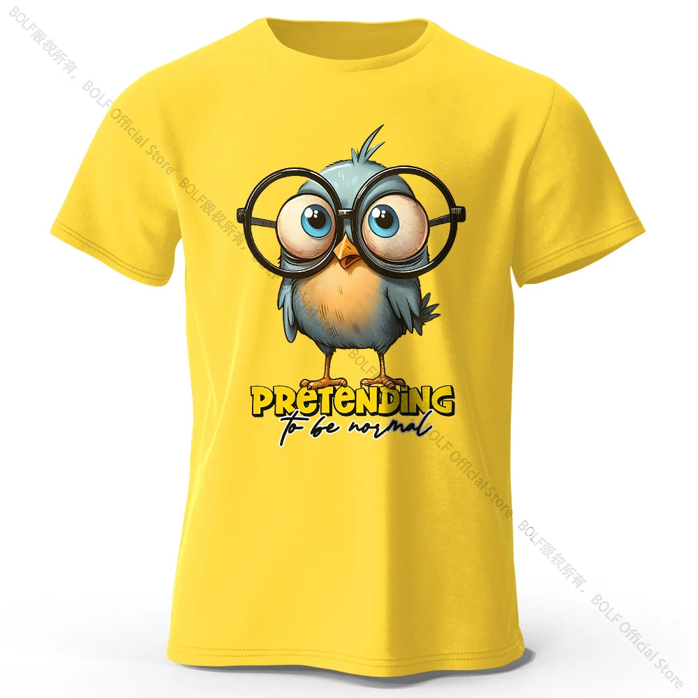 Whimsical Cartoon Bird – 100% Cotton Unisex T-Shirt