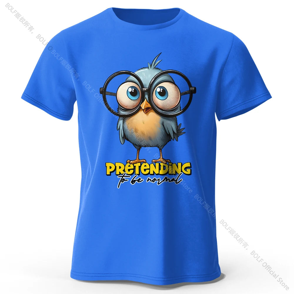 Whimsical Cartoon Bird – 100% Cotton Unisex T-Shirt