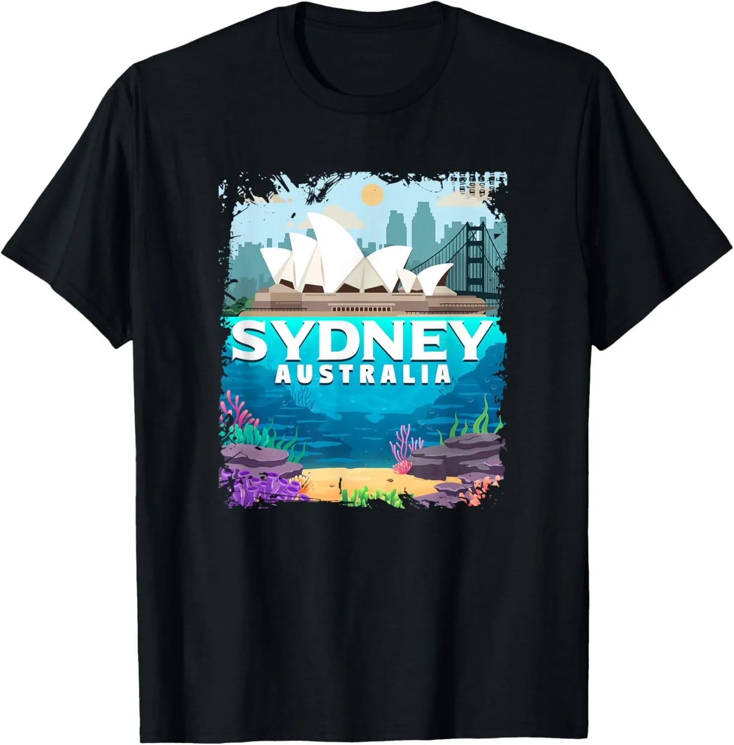 Australia Day Map T-Shirt - Kangaroo Koala Boomerang