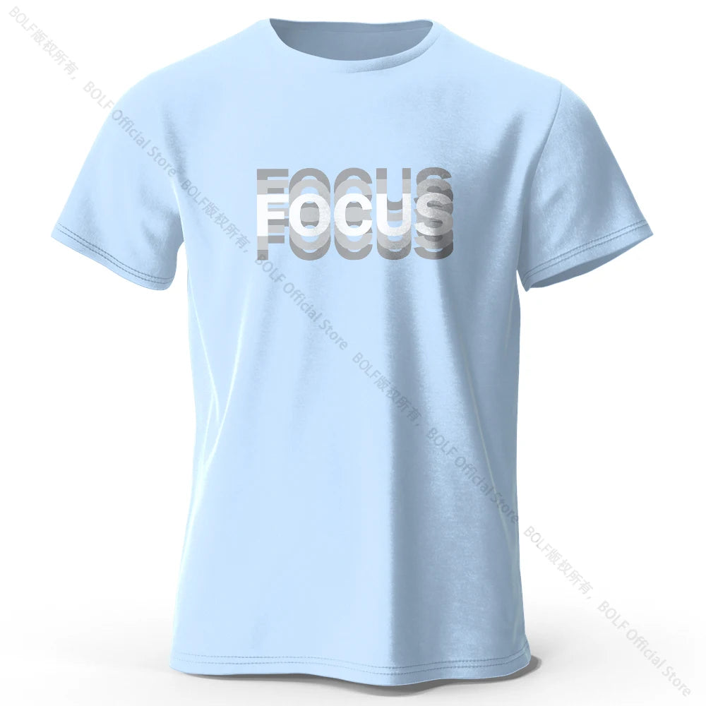 Focus Letter Minimalist 100% Cotton T-Shirt