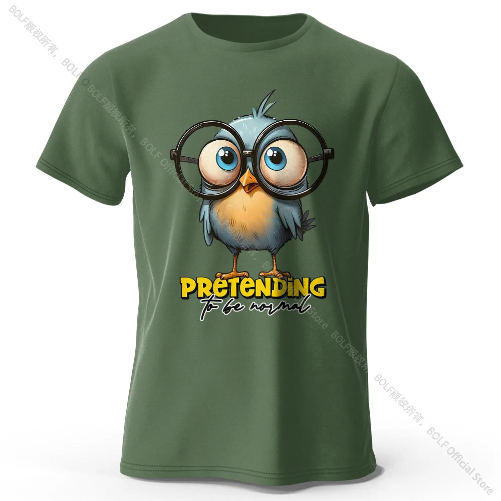 Whimsical Cartoon Bird – 100% Cotton Unisex T-Shirt