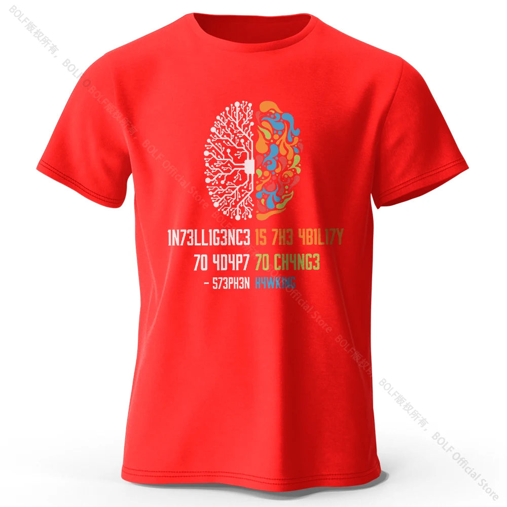 Funny Brain Power Printed 100% Cotton T-Shirt