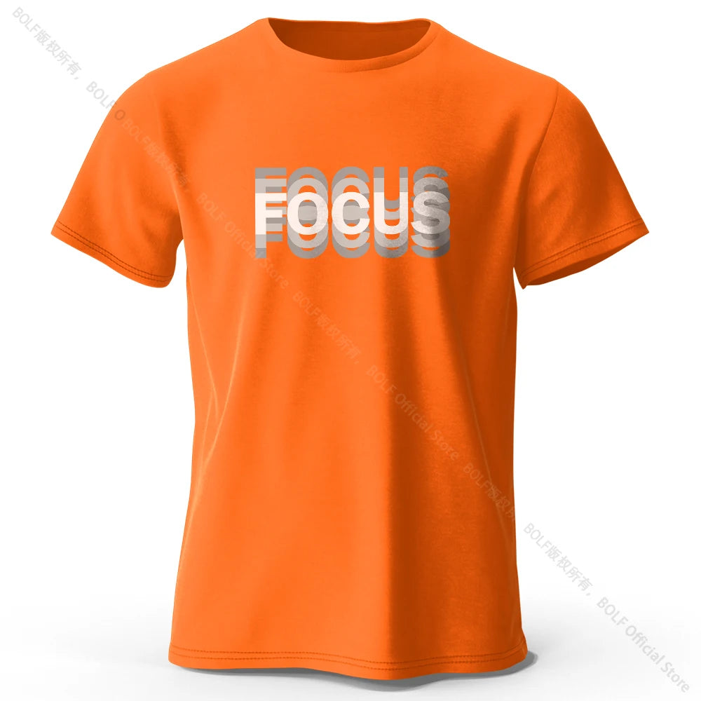 Focus Letter Minimalist 100% Cotton T-Shirt