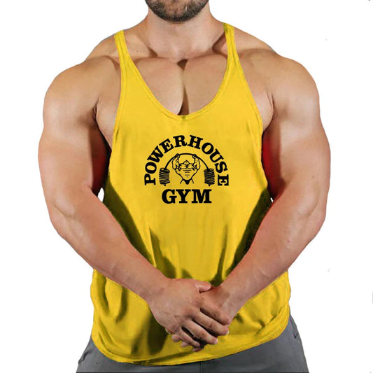 Powerhouse Men's Gym Stringer Tank - Bodybuilding Workout