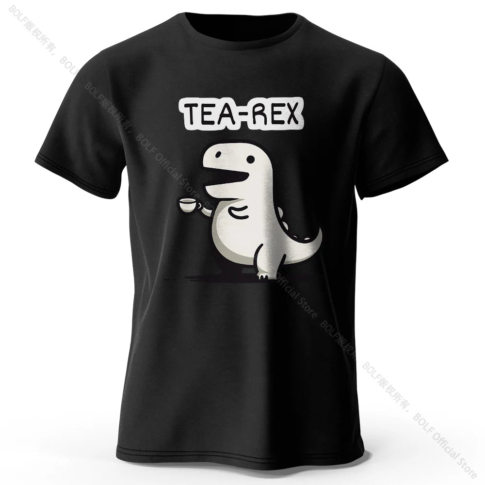 Men's Tea-Rex Dinosaur Printed 100% Cotton T-Shirt