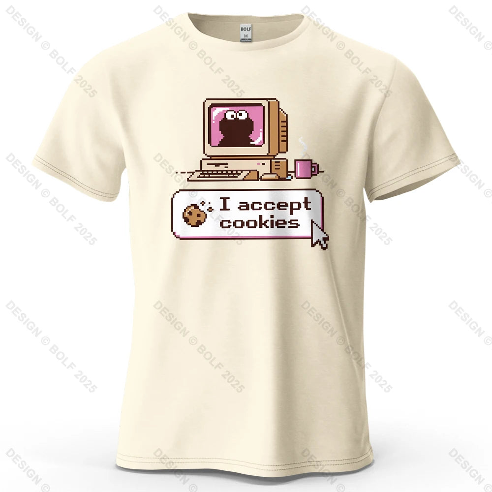 I Accept Cookies – Oversized Unisex Cotton T-Shirt