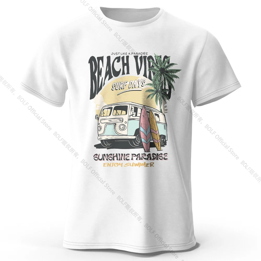 Vintage Vacation Badge – 100% Cotton Unisex T-Shirt