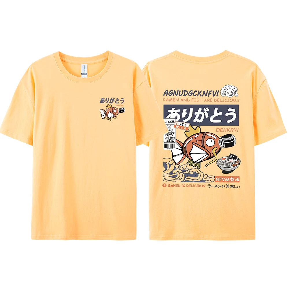 Interesting Sushi Fish Pattern Print Women T-Shirt Summer Casual T Shirts Street Hip Hop Tops Breathable Soft Clothing Female