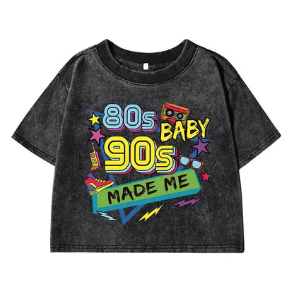 80 90S Hip-Hop Music Printing Female Washed Short T Shirt Summer Casual Tshirt Street Hip Hop Clothes Fashion Loose Distress Tee