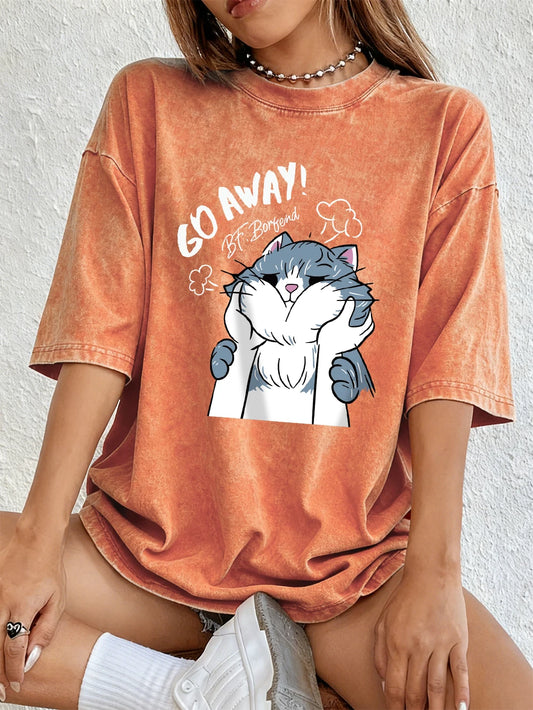 Go Away The Touched Cartoon Cat cotton