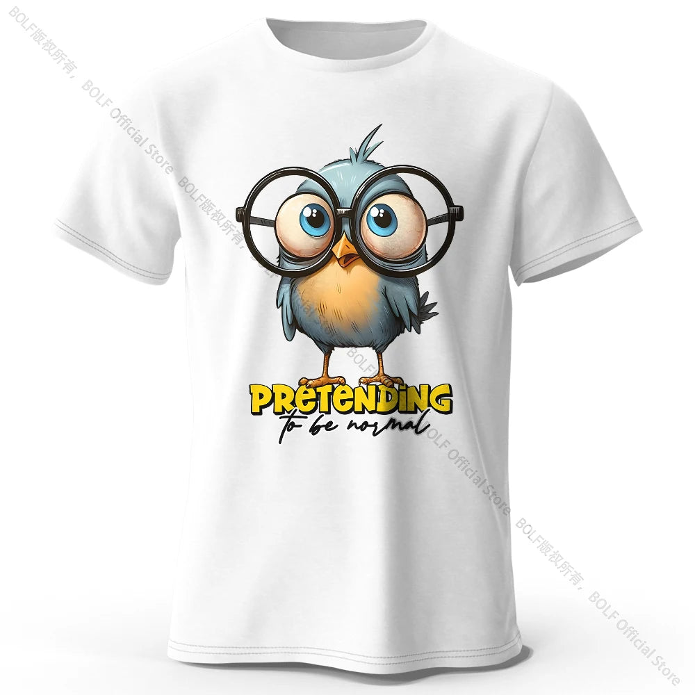 Whimsical Cartoon Bird – 100% Cotton Unisex T-Shirt