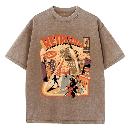 Funny Comic Printing Female Wash T Shirts Hip Hop Breathable T-Shirt Street Summer Clothes Casual Fashion Distress Tshirts Women