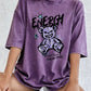 Energy Cute Bear Cotton Washed T-Shirt Womens