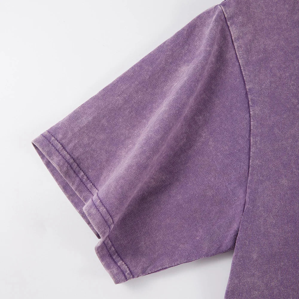 A Cat Sleeping Cotton Washed T-Shirts Womens Summer Oversized Tops Comfortable Distressed O-Neck T Shirt Casual Woman Clothes